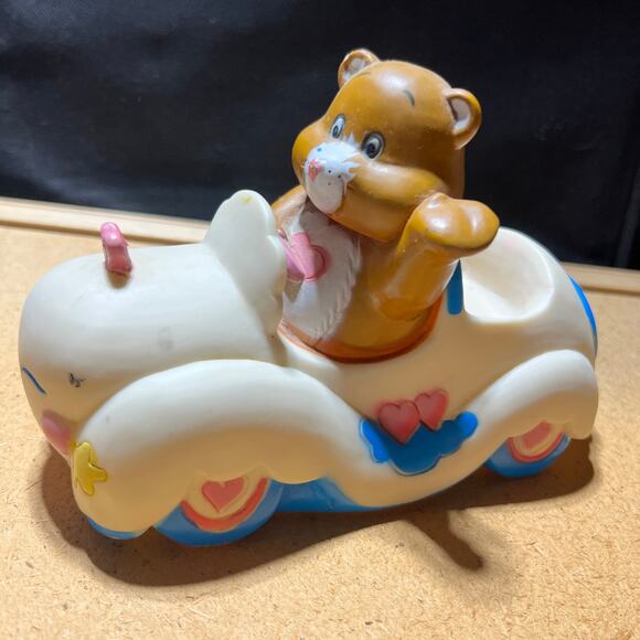 American Greetings AGC Tenderheart 80’s Brown Care Bear Rubber car Toy Vtg - Picture 1 of 16
